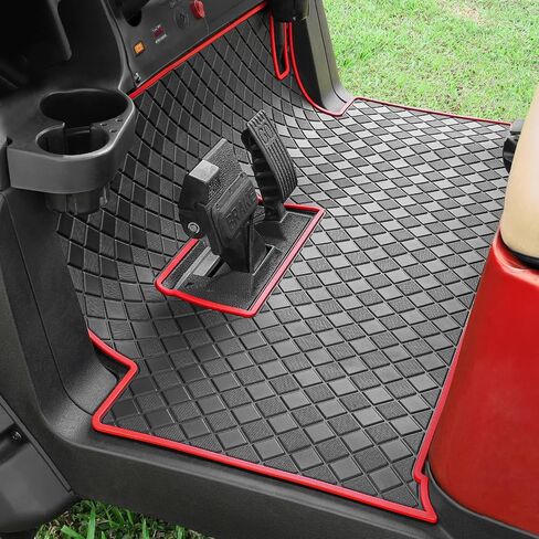 Golf Cart Floor Liner Mat 8mm Thick Rubber Full Coverage Fit for Club Car Precedent 2004-2025 / Onward & Tempo 2017-2025 / Villager & V4L 2019-2025 Carts Upgraded Non-Slip Mats Replacement in Saudi Arabia