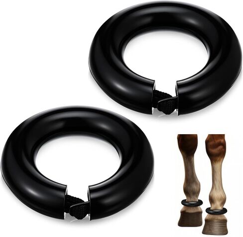 Outus 2 جهاز كمبيوتر شخصى حلقة Fetlock المطاطية مع إغلاق النايلون أحذية حماية Fetlock لركوب الخيل الإقبال أحذية حماية سوداء لإدارة الجروح وعلاج خراج التهاب الصفيحة in Saudi Arabia