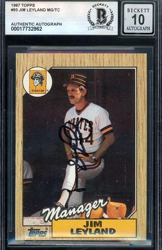 جيم ليلاند جوهرة منت 10 بيكيت باس موقعة 1987 Topps Rookie Autograph - بطاقات البيسبول الموقعة in Saudi Arabia