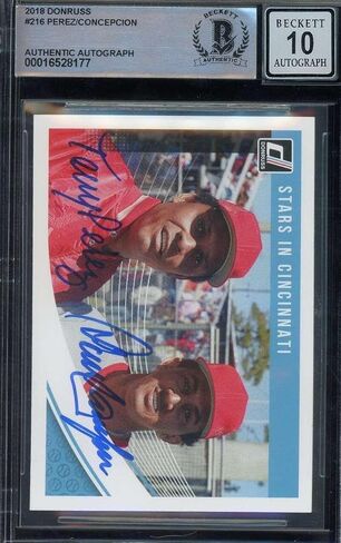 Tony Perez Dave Concepcion Gem Mint 10 Beckett BAS Signed 2018 Donruss Autograph - Baseball Slabbed Autographed Cards in Saudi Arabia