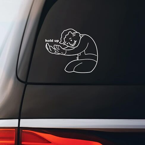 Hold Up Meme Sticker Decal Notebook Car Laptop 5.5"x2.75" (White) in Saudi Arabia