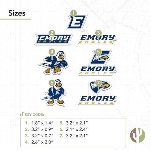 Desert Cactus Emory University Stickers Emory Eagles Vinyl Decal Laptop Water Bottle Car Scrapbook Sheet (Type 2) in Saudi Arabia