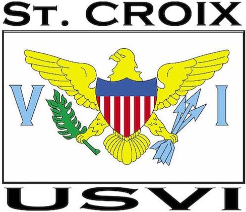 ملصق CafePress St. Croix، USVI Flag البيضاوي، ملصق ممتص الصدمات للسيارة in Saudi Arabia