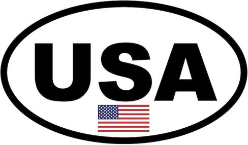 CafePress USA Flag Oval Sticker with USA Letters in White. Oval Car Bumper Sticker in Kuwait