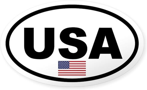 CafePress USA Flag Oval Sticker with USA Letters in White. Oval Car Bumper Sticker in Kuwait