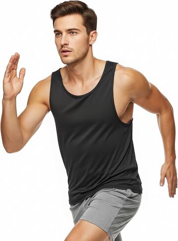 Men's Tank Top 5 Pack, Quick Dry Sleeveless Athletic Shirt Undershirt for Summer Casual Wear in Saudi Arabia