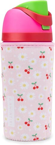 كم لطيف لOwala Kids FreeSip 16oz، غطاء سميك من النيوبرين متوافق مع Owala 16oz، غطاء مقاوم للخدش لزجاجة المياه للأولاد والبنات إلى المدرسة (الكرز والأقحوان، 16 أونصة) in Kuwait