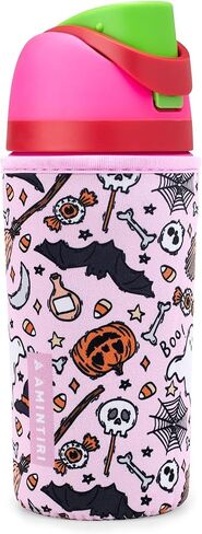 كم لطيف لOwala Kids FreeSip 16oz، غطاء سميك من النيوبرين متوافق مع Owala 16oz، غطاء مقاوم للخدش لزجاجة المياه للأولاد والبنات إلى المدرسة (الكرز والأقحوان، 16 أونصة) in Kuwait