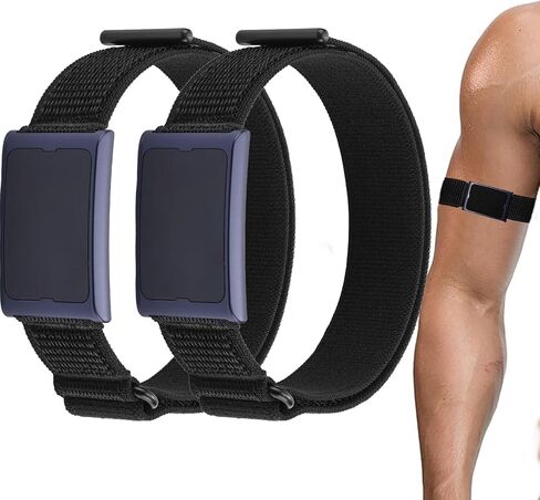 [عبوة من قطعتين] حزام ذات رأسين متوافق مع جهاز تتبع اللياقة البدنية Amazfit Helio Strap، نمط رياضي من النايلون مزود بخطاف وحلقة مسامية in Kuwait