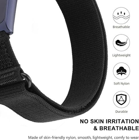 [عبوة من قطعتين] حزام ذات رأسين متوافق مع جهاز تتبع اللياقة البدنية Amazfit Helio Strap، نمط رياضي من النايلون مزود بخطاف وحلقة مسامية in Kuwait