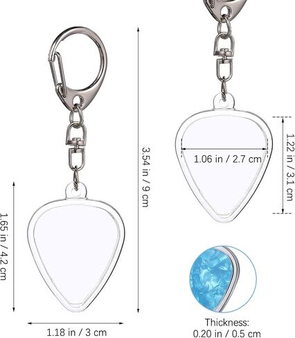 DOITOOL Guitar Pick Holder Keychain: Portable Clear Pick Storage Box, Perfect for Musicians And Guitar Players in Saudi Arabia