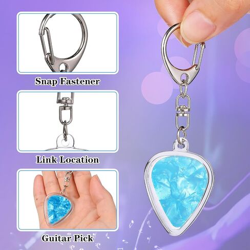 DOITOOL Guitar Pick Holder Keychain: Portable Clear Pick Storage Box, Perfect for Musicians And Guitar Players in Saudi Arabia