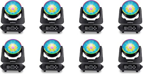19x15W LED Moving Head Wash Light with DMX512 Control, 32-bit Dimming, Sound Activation & RDM Function for DJ, Stage, and Rave Events (1) in Saudi Arabia