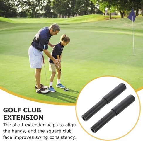 NOLITOY 2 Pcs Golf Shaft Extension, 0.6in Golf Club Extension Rod Graphite Shaft for Iron Wood Putter Accessories (Black) in Saudi Arabia