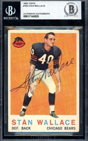 Stan Wallace Beckett BAS Signed 1959 Topps Rookie Autograph - Football Slabbed Autographed Rookie Cards in Saudi Arabia