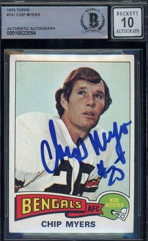 Chip Myers Gem Mint 10 Beckett BAS Signed 1975 Topps Autograph - NFL Autographed Football Cards in Saudi Arabia
