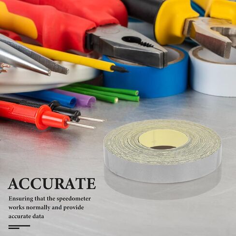 PRETYZOOM 1pc Reflective Sticker Roll, High-Visibility Speed Testing Tapes, Self-Adhesive Waterproof Reflective Tachometer Sticker, 0.3inch x 16 feet in Saudi Arabia