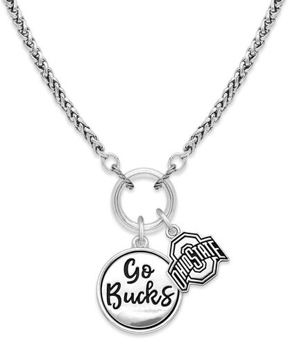 From the Heart Ohio State Buckeyes Go Bucks Twist and Shout Silver Necklace Jewelry in Saudi Arabia