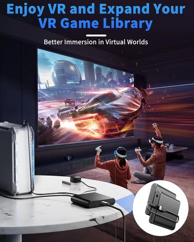 محول الكمبيوتر الشخصي لسماعات الرأس VR2 - محول الكمبيوتر الشخصي عالي الأداء واتصال الإشارة الثابت لسماعات VR2 قم بتوصيل سماعة الواقع الافتراضي بالكمبيوتر المحمول بسهولة، واتصل بسهولة بـ SteamVR، وقم بتوسيع مكتبة الألعاب الخاصة بك. in Saudi Arabia