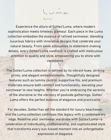Gottex Luma Artsy Chic V Wire One Piece Women's Swimsuit Removable Soft Cups, Adjustable Straps and Front & Back Lining in Saudi Arabia