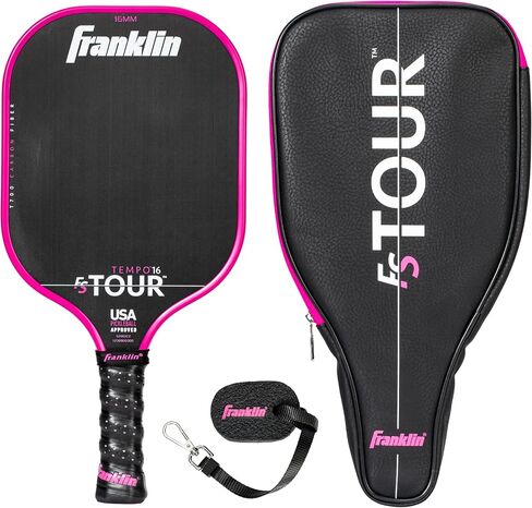 مجموعة مجداف Franklin Sports Pro Pickleball - مجداف من ألياف الكربون من سلسلة FS Tour، غطاء + ممحاة - 14 مم + 16 مم in Saudi Arabia