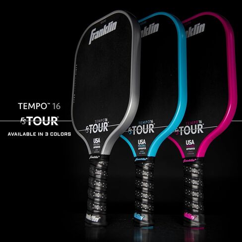مجموعة مجداف Franklin Sports Pro Pickleball - مجداف من ألياف الكربون من سلسلة FS Tour، غطاء + ممحاة - 14 مم + 16 مم in Saudi Arabia