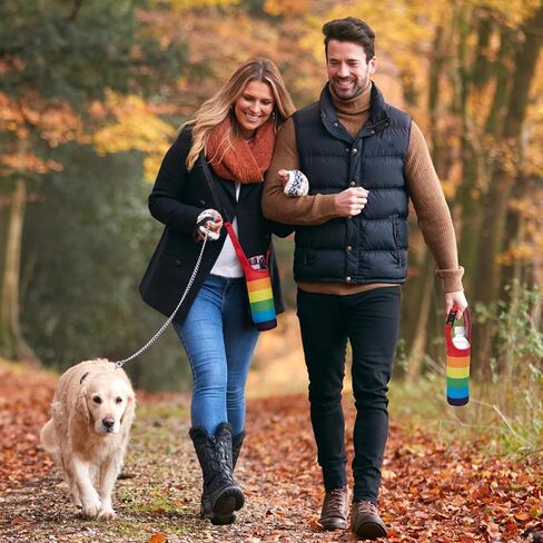 Neoprene Rainbow Water Bottle Sleeve with Snap Closure & Adjustable Strap, Portable Carry Handle & Dual-Stitched Durability in Saudi Arabia