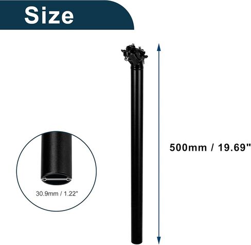 Bike Seat Posts Adjustable Angle Bike Saddle Post Seat Tube Black 1 Pc 30.9x500mm Aluminum Alloy in Saudi Arabia
