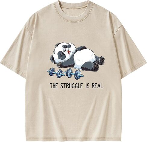 Funny Workout T-Shirt for Women-The Struggle is Real Vintage Gym Shirt-,Soft Cotton Tee for Running & Gym Training in Saudi Arabia