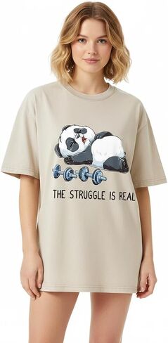 Funny Workout T-Shirt for Women-The Struggle is Real Vintage Gym Shirt-,Soft Cotton Tee for Running & Gym Training in Saudi Arabia