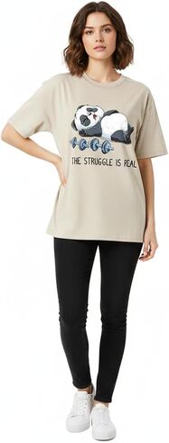 Funny Workout T-Shirt for Women-The Struggle is Real Vintage Gym Shirt-,Soft Cotton Tee for Running & Gym Training in Saudi Arabia