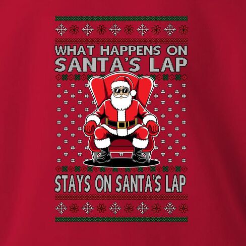 Wild Bobby What Happens on Santa's Lap Stays on Santa's Lap Funny Ugly Christmas Sweater Premium Hoodie Sweatshirt in Saudi Arabia