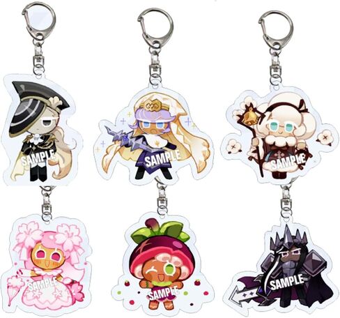 6 PCS Cookie Run Kingdom Keychain for Kid Boy Girl Party Favor Gift, Anti-Loss Keychain Accessory for Phone, Bag, Gift. in Saudi Arabia