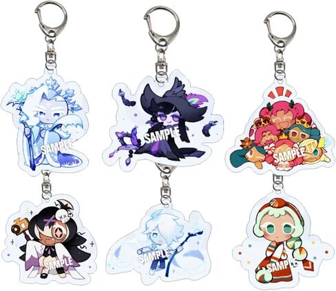 6 PCS Cookie Run Kingdom Keychain for Kid Boy Girl Party Favor Gift, Anti-Loss Keychain Accessory for Phone, Bag, Gift. in Saudi Arabia