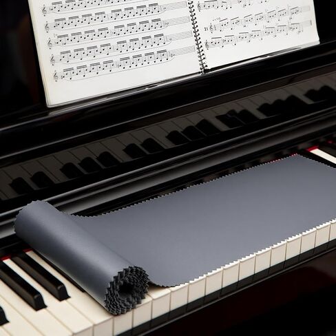 Piano Keyboard Cover, Piano Keyboard Dust Cover, Fabric Key Covers Cloth, High Technology Fabric Key Covers, Fits Upright Piano, Electric Piano, Gray in Saudi Arabia