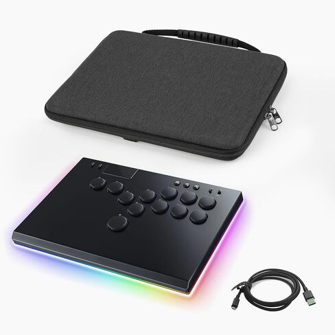 حقيبة حمل للسفر ذات غلاف صلب من GEEKRIA متوافقة مع وحدة التحكم Razer Kitsune / 8BitDo لجميع الأزرار (رمادي داكن) in Saudi Arabia