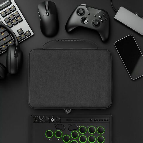 حقيبة حمل للسفر ذات غلاف صلب من GEEKRIA متوافقة مع وحدة التحكم Razer Kitsune / 8BitDo لجميع الأزرار (رمادي داكن) in Saudi Arabia