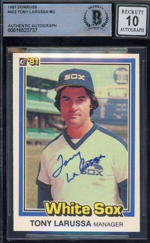 Tony LaRussa Gem Mint 10 Beckett BAS Signed 1981 Donruss Autograph - Baseball Slabbed Autographed Cards in Saudi Arabia
