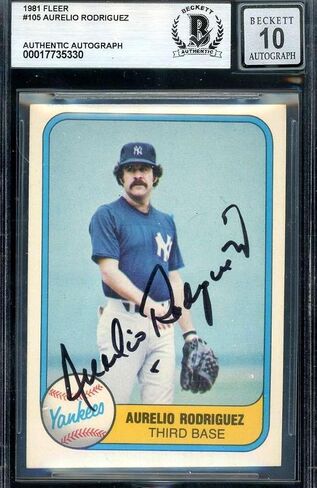 Aurelio Rodriguez Gem Mint 10 Beckett BAS Signed 1981 Fleer Autograph - Baseball Slabbed Autographed Cards in Saudi Arabia