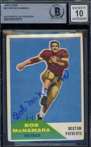 بوب ماكنمارا جوهرة النعناع 10 بيكيت باس موقعة 1960 Fleer Rookie Autograph - البيسبول Slabbed بطاقات موقعة in Saudi Arabia