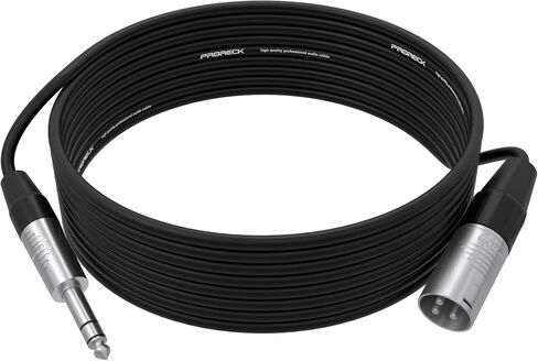 كابل ميكروفون ستيريو PRORECK بطول 15 قدم - XLR ذكر إلى 1/4 بوصة TRS، موصلات Neutrik Rean، 24 AWG، مثالي لتطبيقات المسرح والاستوديو والصوت المباشر (PRS-XLRM-TRS/15FT) in Kuwait