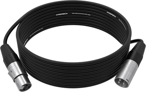 كابل ميكروفون ستيريو PRORECK بطول 15 قدم - XLR ذكر إلى 1/4 بوصة TRS، موصلات Neutrik Rean، 24 AWG، مثالي لتطبيقات المسرح والاستوديو والصوت المباشر (PRS-XLRM-TRS/15FT) in Kuwait