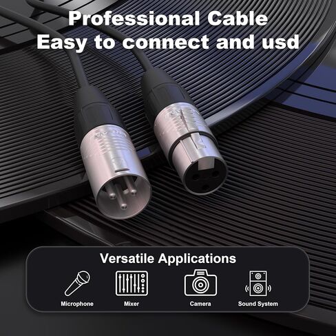 كابل ميكروفون ستيريو PRORECK بطول 15 قدم - XLR ذكر إلى 1/4 بوصة TRS، موصلات Neutrik Rean، 24 AWG، مثالي لتطبيقات المسرح والاستوديو والصوت المباشر (PRS-XLRM-TRS/15FT) in Kuwait