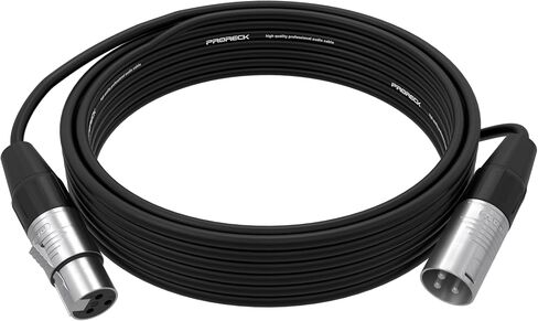 كابل ميكروفون ستيريو PRORECK بطول 15 قدم - XLR ذكر إلى 1/4 بوصة TRS، موصلات Neutrik Rean، 24 AWG، مثالي لتطبيقات المسرح والاستوديو والصوت المباشر (PRS-XLRM-TRS/15FT) in Kuwait