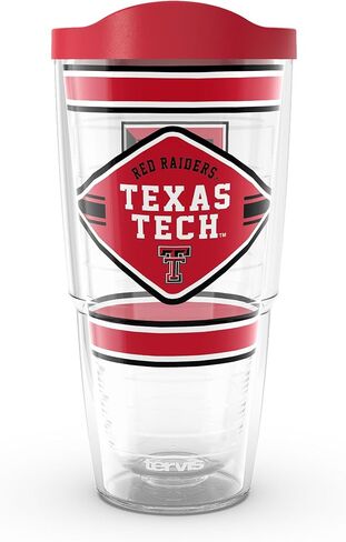 Tervis Texas Tech Red Raiders - First String Made in USA Double Walled Insulated Tumbler Travel Cup Keeps Drinks Cold & Hot, 24oz, Classic in Saudi Arabia