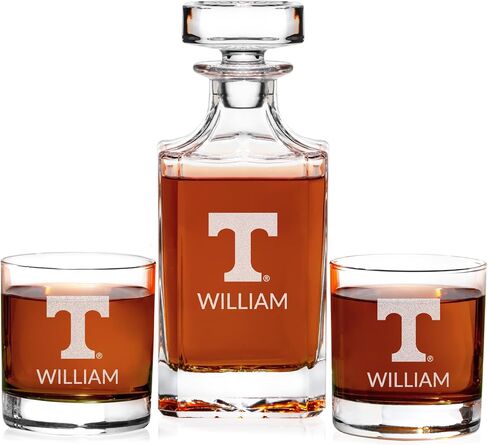 Lifetime Creations Personalized Alabama Whiskey Decanter Set with 2 Glasses - Engraved Crimson Tide Gifts for Men, Alumni, Football Fans - Made in USA - Dishwasher Safe in Saudi Arabia