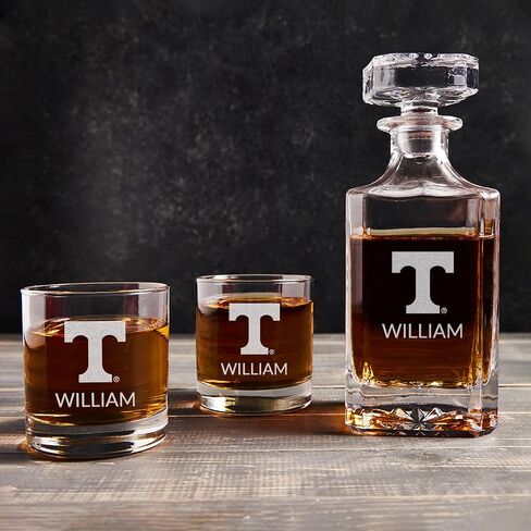 Lifetime Creations Personalized Alabama Whiskey Decanter Set with 2 Glasses - Engraved Crimson Tide Gifts for Men, Alumni, Football Fans - Made in USA - Dishwasher Safe in Saudi Arabia