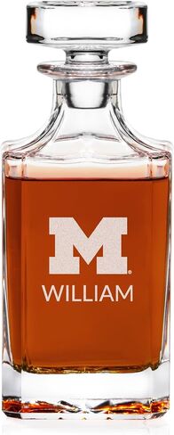 Lifetime Creations Personalized Alabama Whiskey Decanter Set with 2 Glasses - Engraved Crimson Tide Gifts for Men, Alumni, Football Fans - Made in USA - Dishwasher Safe in Saudi Arabia