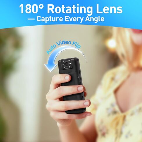 كاميرا الجسم Li&Lu 4K مع شاشة HD 1.5 بوصة، وعدسة دوارة 180 درجة، وواي فاي ورؤية ليلية - مسجل فيديو يمكن ارتداؤه للحيوانات الأليفة، في الهواء الطلق، والاستخدام اليومي in Kuwait