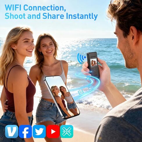 كاميرا الجسم Li&Lu 4K مع شاشة HD 1.5 بوصة، وعدسة دوارة 180 درجة، وواي فاي ورؤية ليلية - مسجل فيديو يمكن ارتداؤه للحيوانات الأليفة، في الهواء الطلق، والاستخدام اليومي in Kuwait